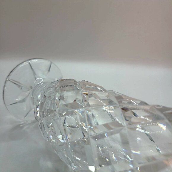 Waterford Crystal Kinsale Vase Cut Diamond Pattern Footed 7" Tall Vtg - Picture 5 of 9
